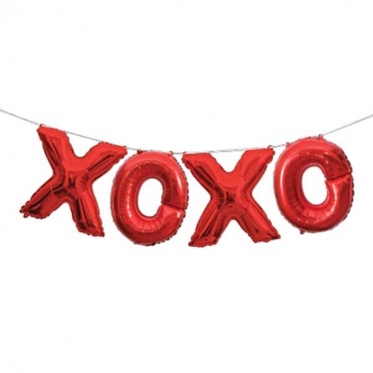 Folija balons-uzraksts "XOXO" , sarkans (35 cm)